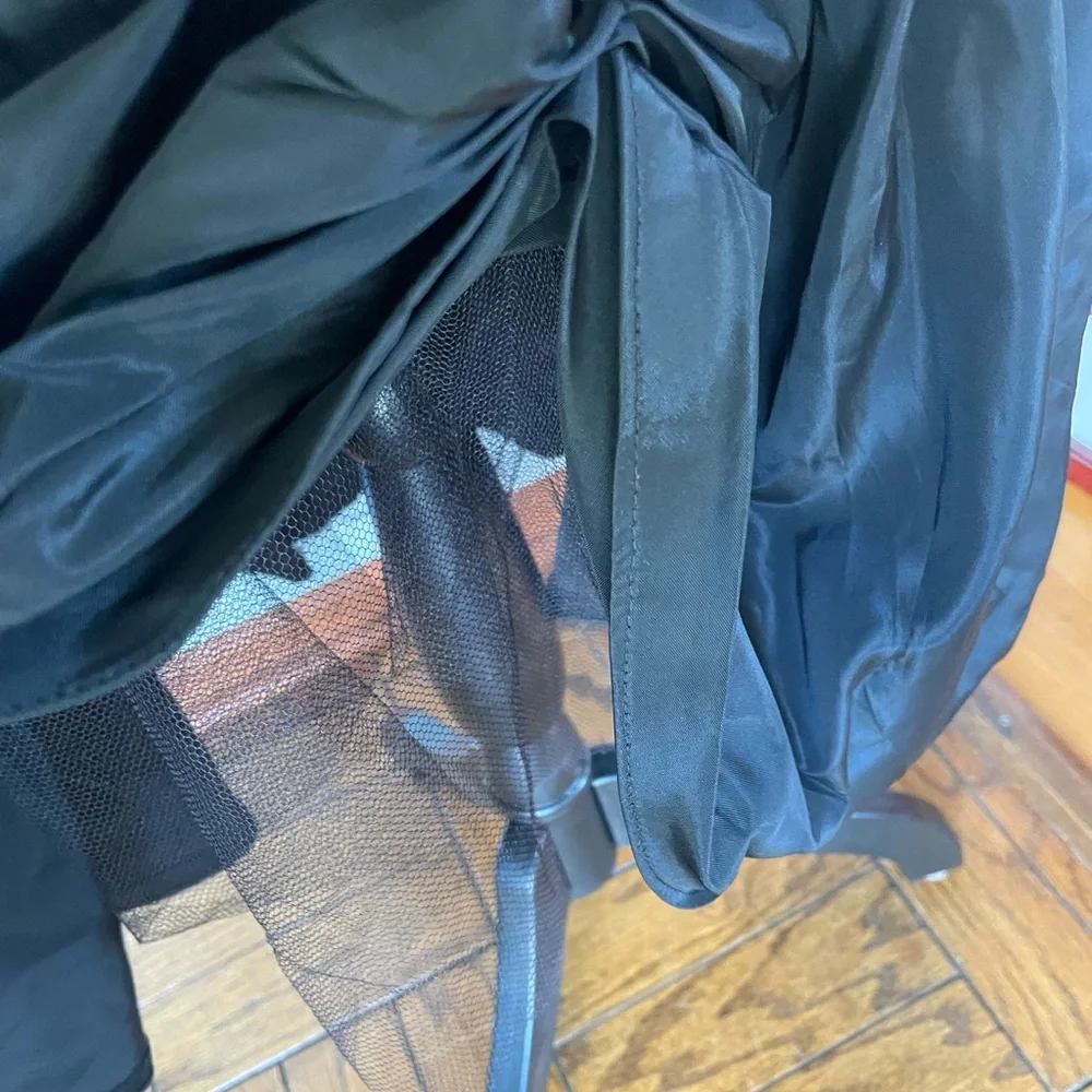 Black Ruched Cocktail Dress, Size S (4-6)